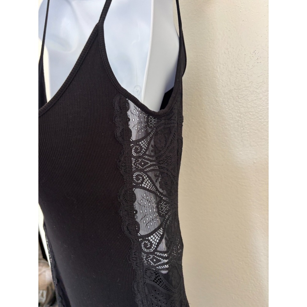 Beach Bunny Maxi Dress XL Black Anise Leg Slit Swim Cover Up Resortwear Pool Y2K